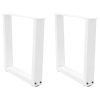 Patas para mesa de comedor forma V 2 uds blanco 60x(42-43,3) cm