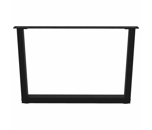 Patas para mesa de comedor forma V 2 uds negro 70x(42-43,3) cm