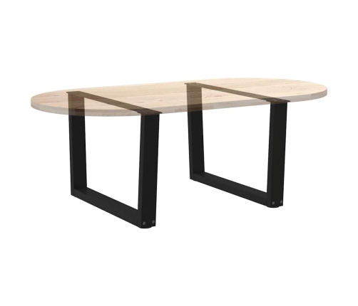 Patas para mesa de comedor forma V 2 uds negro 70x(42-43,3) cm