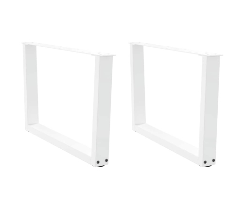 Patas para mesa de comedor forma V 2 uds blanco 70x(42-43,3) cm