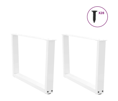 Patas para mesa de comedor forma V 2 uds blanco 70x(42-43,3) cm