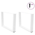 Patas para mesa de comedor forma V 2 uds blanco 70x(42-43,3) cm