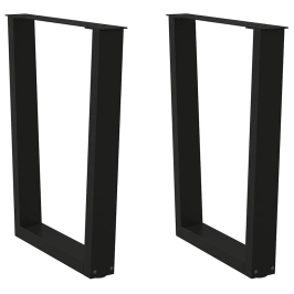 Patas para mesa de comedor forma V 2 uds negro 60x(72-73,3) cm