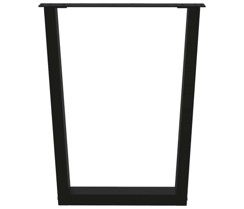 Patas para mesa de comedor forma V 2 uds negro 60x(72-73,3) cm