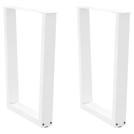 Patas para mesa de comedor en forma de V 2 uds acero blanco