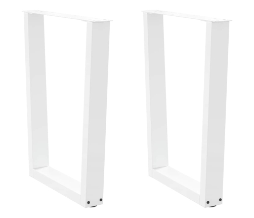 Patas para mesa de comedor en forma de V 2 uds acero blanco