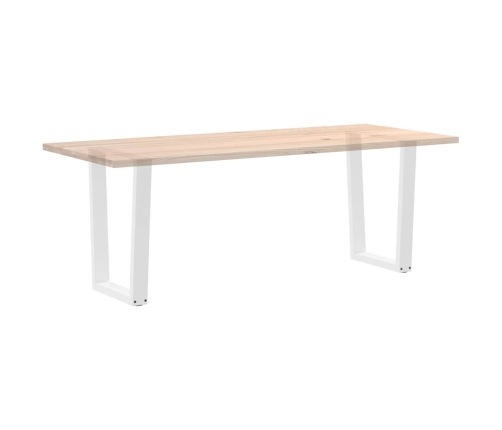 Patas para mesa de comedor en forma de V 2 uds acero blanco