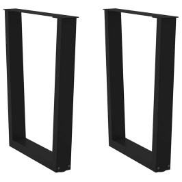 Patas para mesa de comedor forma V 2 uds negro 70x(72-73,3) cm