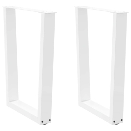 Patas para mesa de comedor forma V 2 uds blanco 70x(72-73,3) cm