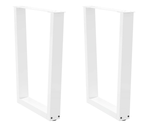 Patas para mesa de comedor forma V 2 uds blanco 70x(72-73,3) cm