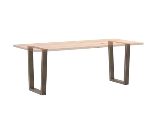 Patas para mesa de comedor en forma de V 2 uds acero natural