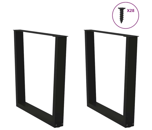 Patas para mesa de comedor en forma de V 2 uds acero negro