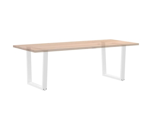 Patas para mesa de comedor en forma de V 2 uds blanco acero