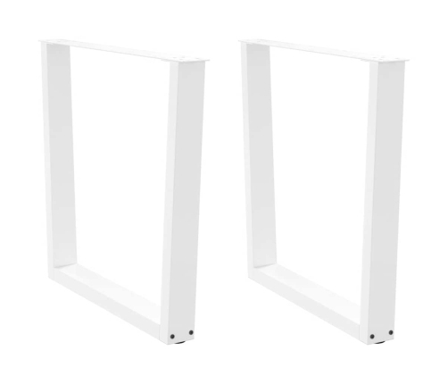 Patas para mesa de comedor en forma de V 2 uds acero blanco