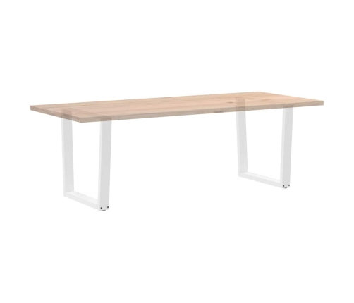 Patas para mesa de comedor en forma de V 2 uds acero blanco