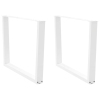 Patas mesa comedor forma V 2uds acero blanco 100x(72-73,3)cm