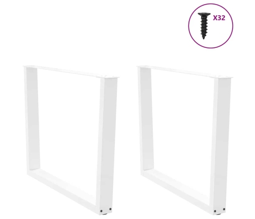 Patas mesa comedor forma V 2uds acero blanco 100x(72-73,3)cm