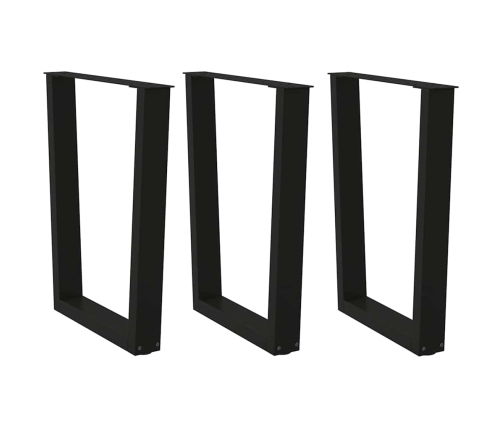 Patas para mesa de comedor en forma de V 3 uds acero negro