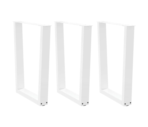 Patas para mesa de comedor forma V 2 uds blanco 70x(72-73,3) cm