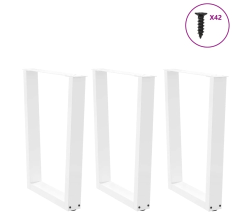 Patas para mesa de comedor forma V 2 uds blanco 70x(72-73,3) cm