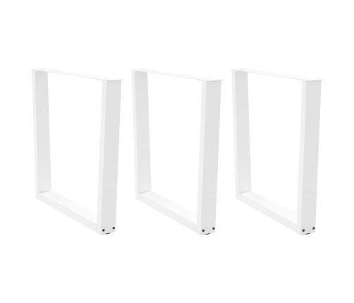 Patas para mesa de comedor en forma de V 3 uds acero blanco