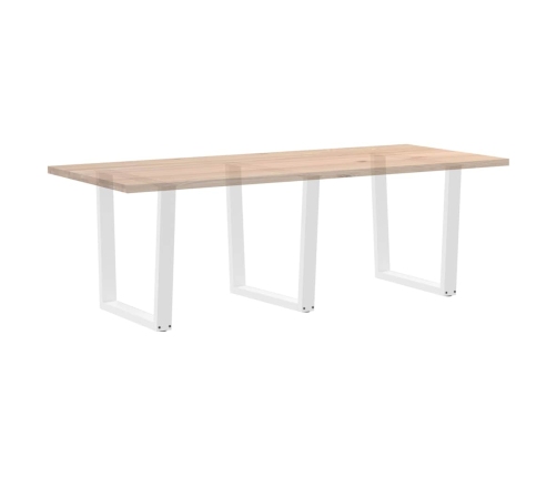 Patas para mesa de comedor en forma de V 3 uds acero blanco