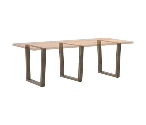 Patas para mesa de comedor en forma de V 3 uds acero natural