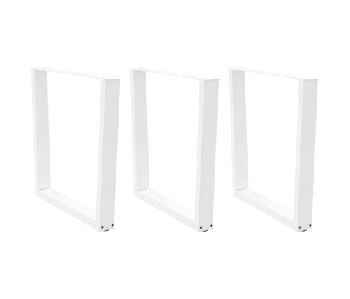 Patas para mesa de comedor en forma de V 3 uds acero blanco