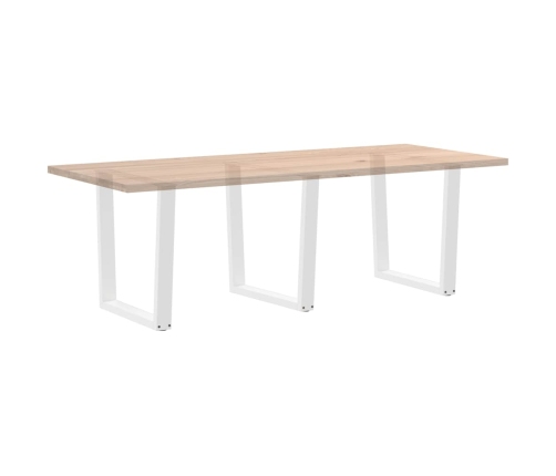 Patas para mesa de comedor en forma de V 3 uds acero blanco