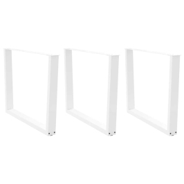 Patas mesa comedor forma V 3uds acero blanco 100x(72-73,3)cm