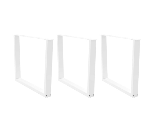 Patas mesa comedor forma V 3uds acero blanco 100x(72-73,3)cm