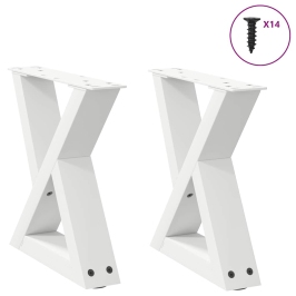 Patas para mesa de centro 2unidades acero blanco 30x(30-31,3)cm