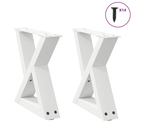 Patas para mesa de centro 2unidades acero blanco 40x(30-31,3)cm