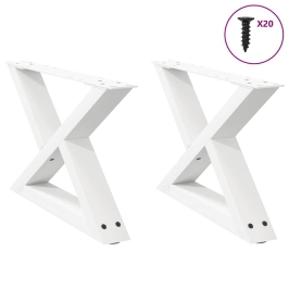 Patas para mesa de centro 2unidades acero blanco 50x(30-31,3)cm