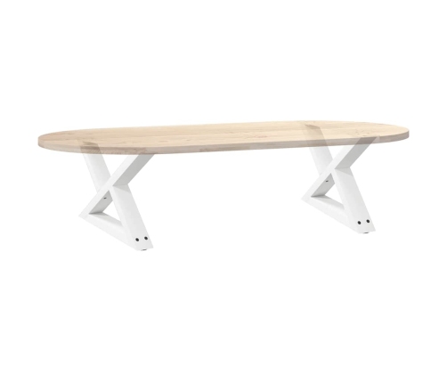 Patas para mesa de centro 2unidades acero blanco 50x(30-31,3)cm