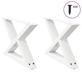 Patas para mesa de centro 2unidades acero blanco 60x(30-31,3)cm