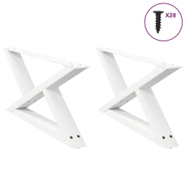 Patas para mesa de centro 2unidades acero blanco 70x(30-31,3)cm