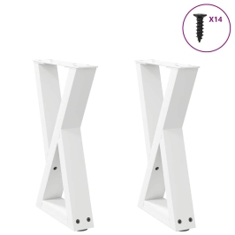 Patas de mesa de centro 2uds acero blanco 28x(42-43,3) cm