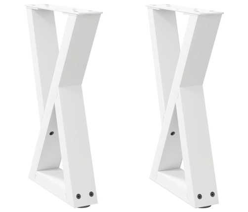 Patas de mesa de centro 2uds acero blanco 28x(42-43,3) cm