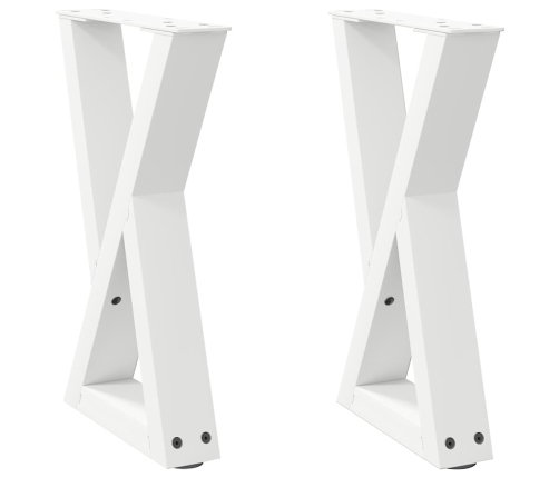 Patas de mesa de centro 2uds acero blanco 38x(42-43,3) cm