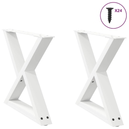 Patas para mesa de centro 2 uds acero blanco 50x(42-43,3) cm