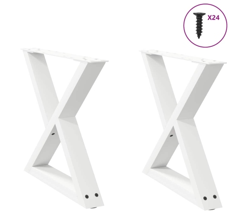 Patas para mesa de centro 2 uds acero blanco 50x(42-43,3) cm