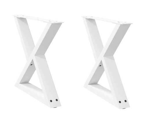 Patas para mesa de centro 2 uds acero blanco 50x(42-43,3) cm