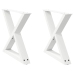 Patas para mesa de centro 2 uds acero blanco 50x(42-43,3) cm