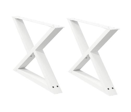 Patas para mesa de centro 2 uds acero blanco 70x(42-43,3) cm