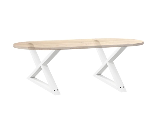 Patas para mesa de centro 2 uds acero blanco 70x(42-43,3) cm