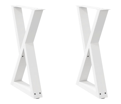 Patas de mesa de comedor 2 uds acero blanco 50x(72-73,3) cm