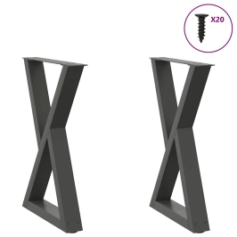 Patas de mesa de comedor 2 uds acero antracita 50x(72-73,3) cm