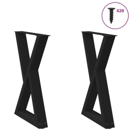 Patas para mesa de comedor 2 uds acero negro 60x(72-73,3) cm