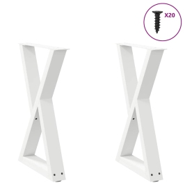 Patas de mesa de comedor 2 uds acero blanco 60x(72-73,3) cm